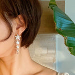 Five Star Dangle Down Earrings