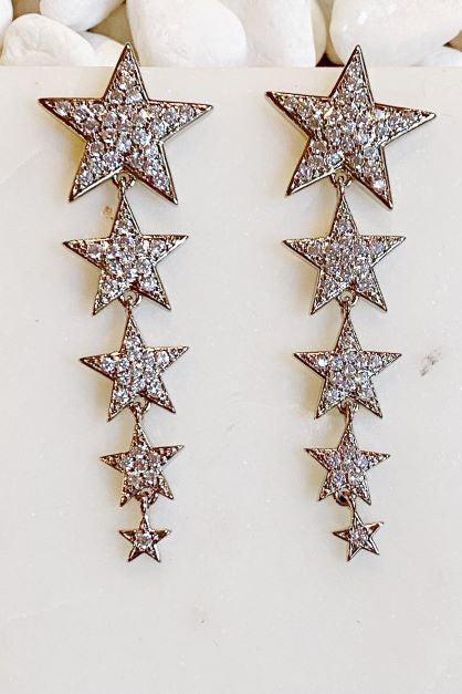 Five Star Dangle Down Earrings