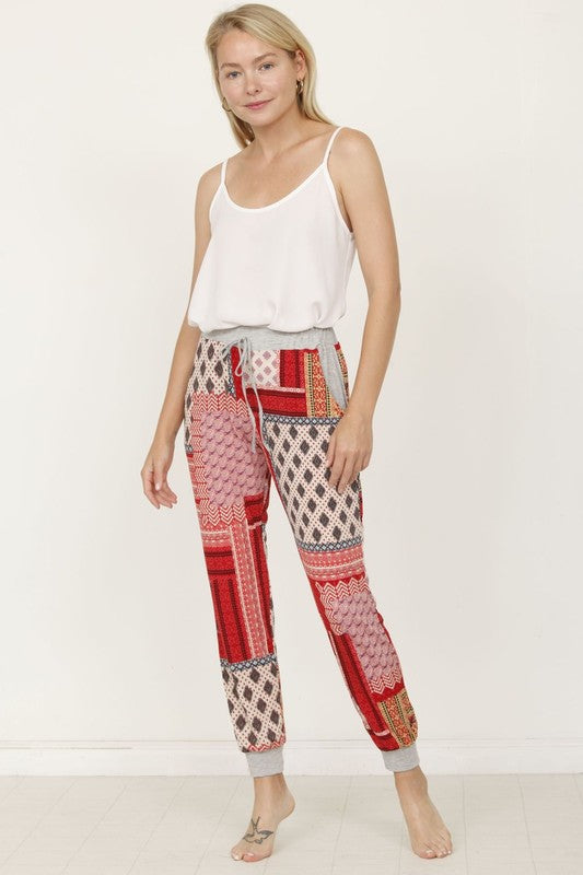 Women's Plus Quilted Print Joggers