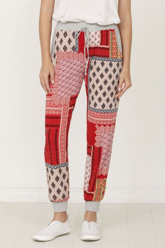 Women's Plus Quilted Print Joggers