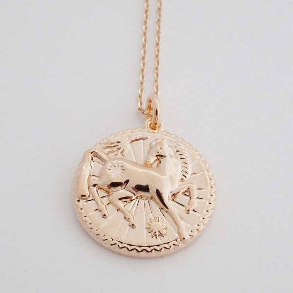 Chinese Zodiac Coin Necklace - Horse