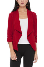 Women's Casual Solid Waist Length Blazer