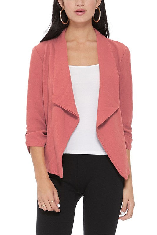 Women's Casual Solid Waist Length Blazer