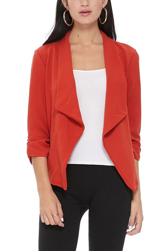 Women's Casual Solid Waist Length Blazer