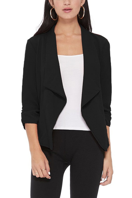 Women's Casual Solid Waist Length Blazer