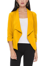 Women's Casual Solid Waist Length Blazer