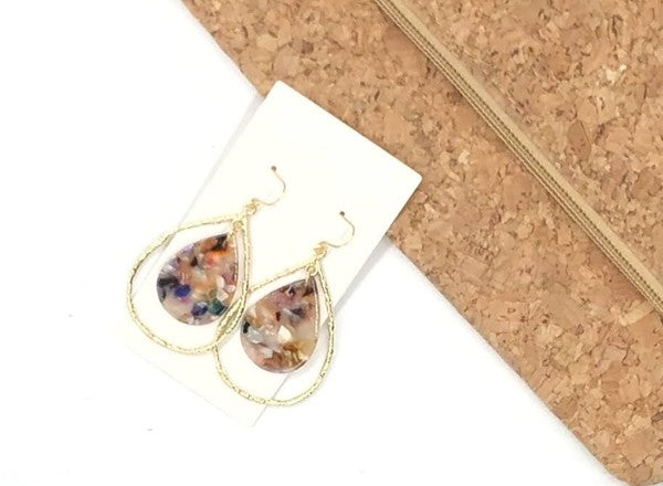 Multi-Color Acrylic Teardrop Chandelier Earrings