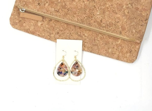 Multi-Color Acrylic Teardrop Chandelier Earrings