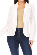 Women's Open Front Long Sleeves Casual Fitted Style Blazer