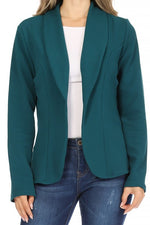 Women's Open Front Long Sleeves Casual Fitted Style Blazer