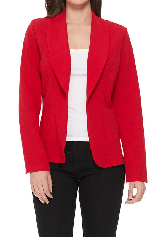 Women's Open Front Long Sleeves Casual Fitted Style Blazer