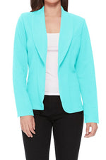 Women's Open Front Long Sleeves Casual Fitted Style Blazer