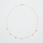 Rainbow Bezel Crystal Stardust Necklace