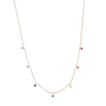 Rainbow Bezel Crystal Stardust Necklace