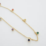 Rainbow Bezel Crystal Stardust Necklace