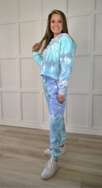 Women's Blue Tie Dye Joggers Sweatpants