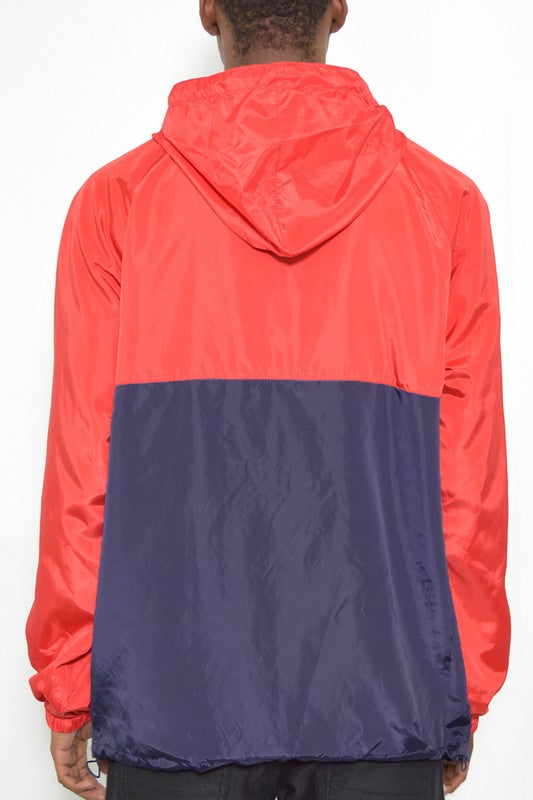 Color Block Anorak Jacket Pullover Windbreaker