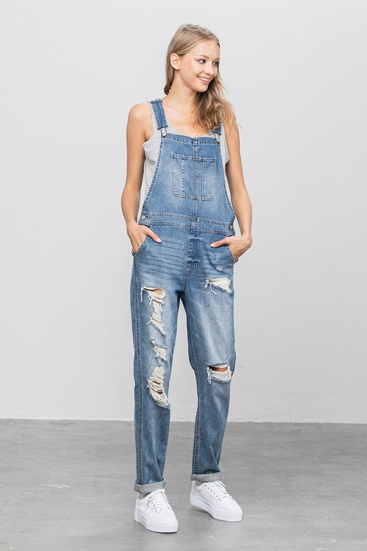 Heavy Body Women's Premium Destroy Overalls