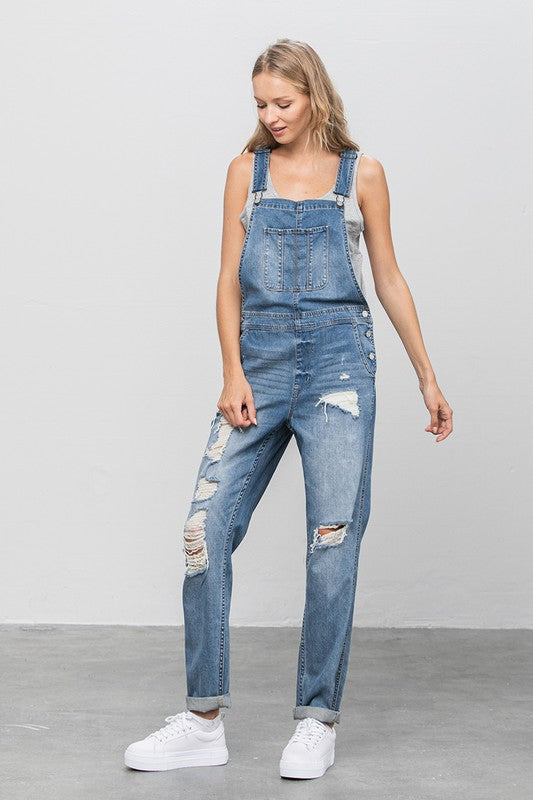 Heavy Body Women's Premium Destroy Overalls