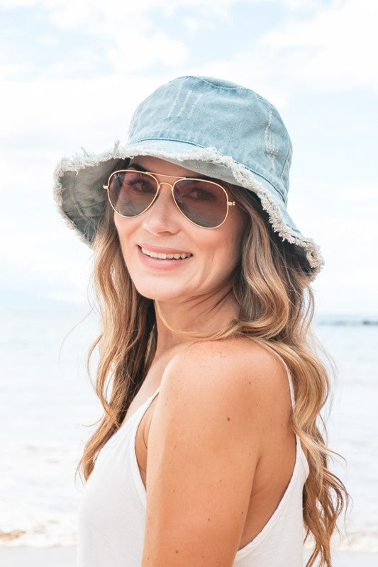 Women's Fashionable Denim Bucket Hat