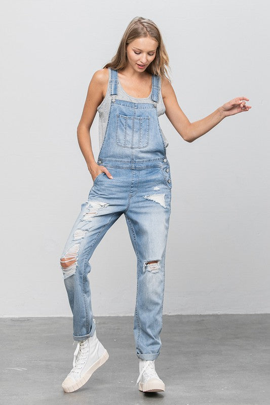 Heavy Body Women's Premium Destroy Overalls