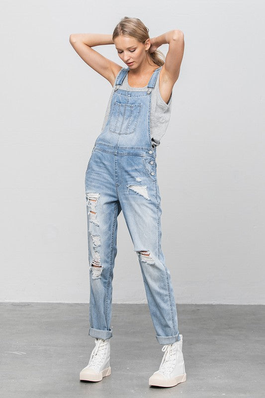 Heavy Body Women's Premium Destroy Overalls