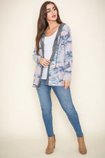 Camo Cardigan with Hoodie