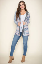 Camo Cardigan with Hoodie