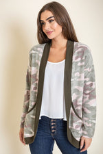 Camo Print Slouch Cardigan