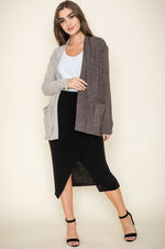 Women's Two Tone Knit Cardigan