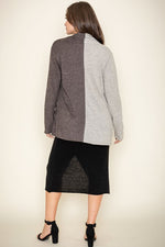 Women's Two Tone Knit Cardigan