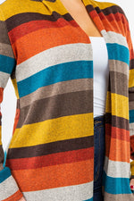 Stripe Elbow Patch Cardigan