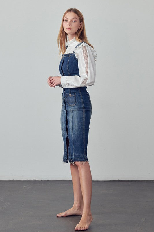 Suspenders Women's Denim Overall Skirt