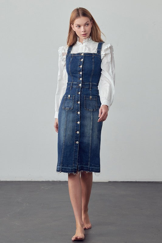 Suspenders Women's Denim Overall Skirt