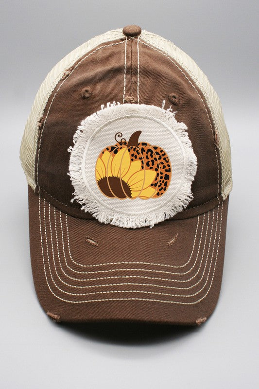 Sunflower Leopard Pumpkin Patch Hat