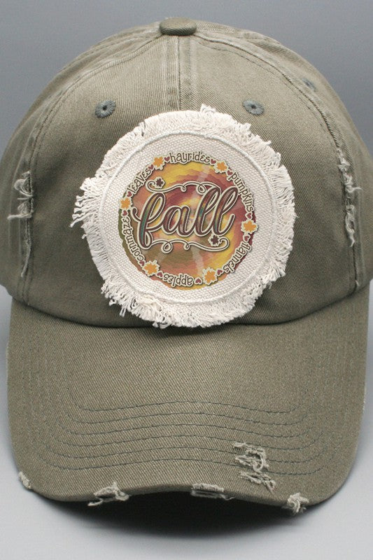 Colorful Fall Circle Patch Hat