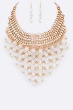 Statement Glass Bib Necklace Set