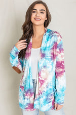 Tie Dye Elbow Patch Open Cardigan