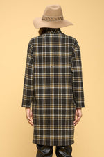 Plaid Coat with Buttons and Pockets