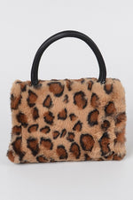 Leopard Print Top Handle Crossbody Bag