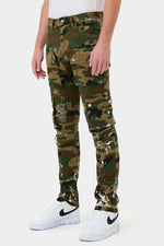 First Row Camo Multi Cargo Slim Straight Pants