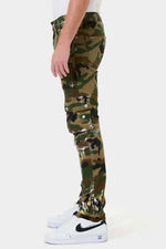 First Row Camo Multi Cargo Slim Straight Pants