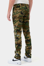 First Row Camo Multi Cargo Slim Straight Pants