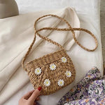 Juicy Bloom Straw Crossbody Bag