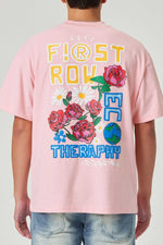 First Row Flower Embroidered Puff Tee