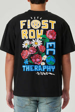 First Row Flower Embroidered Puff Tee