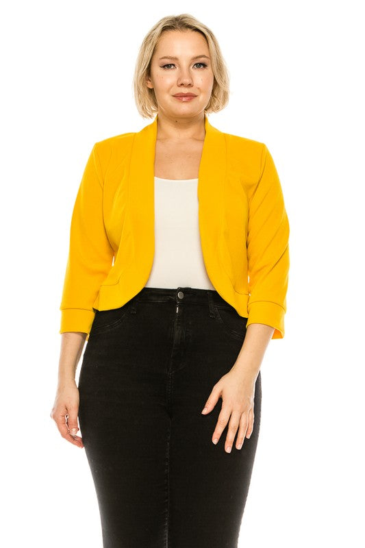 Women's Plus size Waist Length Blazer Cardigans