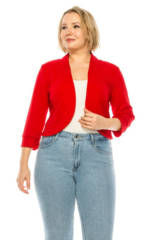 Women's Plus size Waist Length Blazer Cardigans