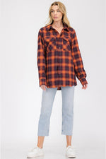 Womens Boyfriend Flannel Shirt S-L ONLY