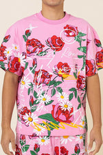 First Row Allover Rose Bloom Print Tee